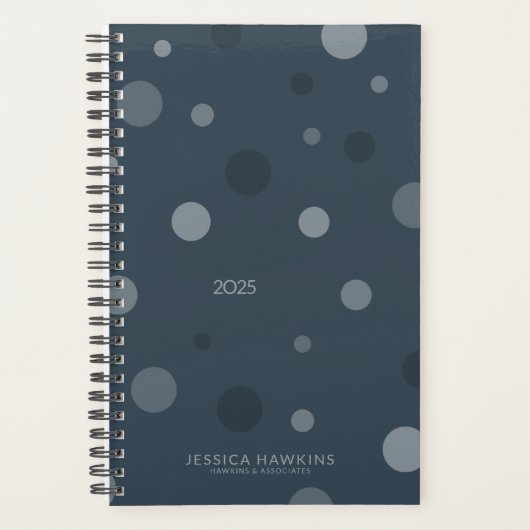 Navy Blue Pop Stippen Jaarlijks Planner (Voorkant)