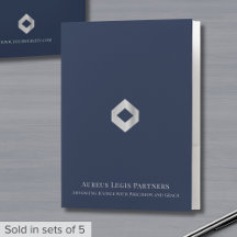 Navy Blue Presentation Folder met Zilveren Logo