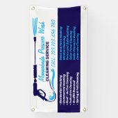 Navy Blue Pressure Washing Power Cleaning Spandoek (Verticaal)