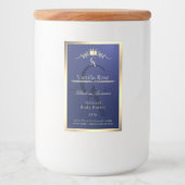 Navy Blue Product Label with Gold Frame Monogram Voedselcontainer Etiket (Voorkant)