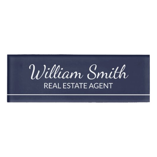 Navy Blue Professional, gepersonaliseerd Naambadge (Voorkant)