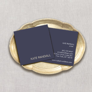 Navy Blue Professional Square Vierkante Visitekaartje