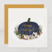 Navy Blue Pumpkin Happy herfst (Voorkant / Achterkant)