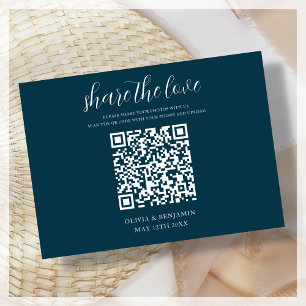 Navy Blue QR Code Partager La Carte De Boîtier D'A