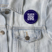 Navy Blue QR Code Tip Ronde Button 5,7 Cm (In situ)