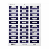 Navy Blue Quatrefoil Pattern Etiket (Full Sheet)