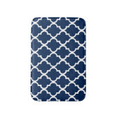 Navy Blue Quatrefoil Tiles Pattern Badmat (Voorkant Verticaal)