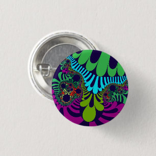 Navy Blue Rainbow Mod Ronde Button 3,2 Cm