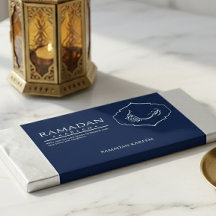 Navy Blue Ramadan Kareem chocoladereep verpakking