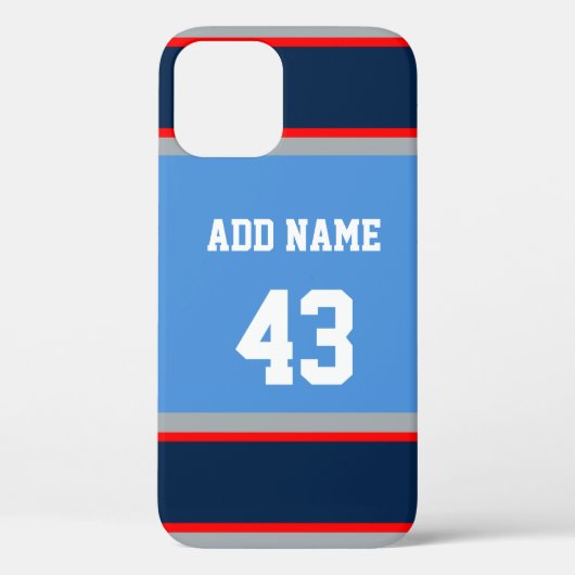 Navy Blue Red en Blue Sports Stripe Case-Mate iPhone Case (Achterkant)
