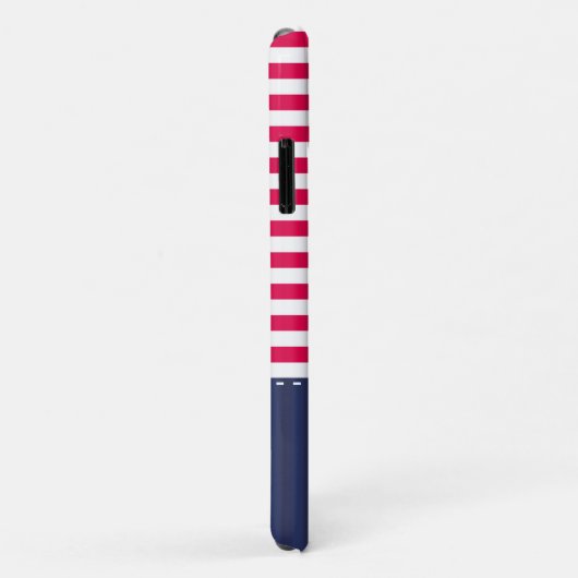 Navy Blue Red Pattern Anchor Case-Mate iPhone Case (Achterkant/rechts)