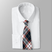 Navy Blue Red Stylish Tartan Pset Argyle Pattern Stropdas (Gebonden)