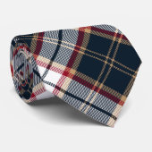 Navy Blue Red Stylish Tartan Pset Argyle Pattern Stropdas (Opgerold)
