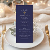 Navy Blue Religious Cross Boy First Communion Menu