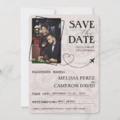 Navy Blue Reno Passport Bewaar de datum Save The Date (Achterkant)