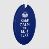 Navy Blue Restez Calme Et Ayez Votre Texte (devant)