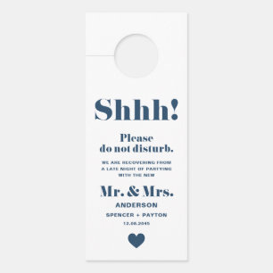 Navy Blue Retro Typografie niet storen bruiloft