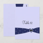 Navy Blue Ribbon Table Seating Kaart (Voorkant / Achterkant)