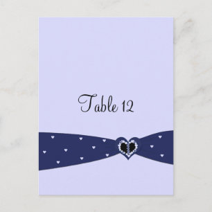 Navy Blue Ribbon Table Seating Kaart