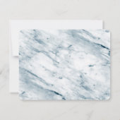 Navy Blue Romantic geborsteld Lijst met foto Save The Date (Achterkant)