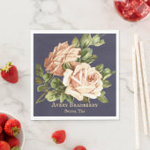 Navy Blue  Roos Bridal Tea Servet (Insitu)