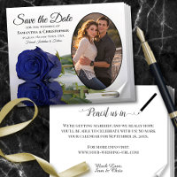 Navy Blue Roos BUDGET Foto slaat de datum op