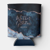 Navy Blue & Roos Gold Agaat Moeder van de bruidego Blikjeskoeler (Voorkant)