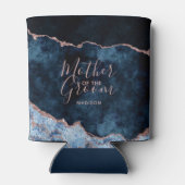 Navy Blue & Roos Gold Agaat Moeder van de bruidego Blikjeskoeler (Achterkant)