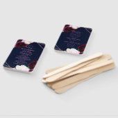 Navy Blue Roos Gold Floral Modern Glam Wedding Handwaaier (Niet-gemonteerd)