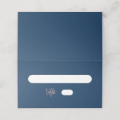 Navy Blue & Roos Gold Glam Chic Folded Place Card (Buitenkant ongevouwen)