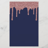 Navy Blue Roos Gold Glitter Drivers Prijslijst Flyer (Achterkant)