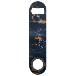 Navy Blue Roos Gold Marble Speed Bottle Open Speed Flessenopener
