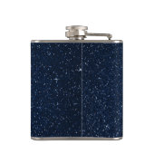 Navy Blue & Roos Gold Sparkle Monogram Initiaal Heupfles (Achterkant)