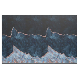 Navy Blue Roos gouden Waterverf agaat verguld marm Stof