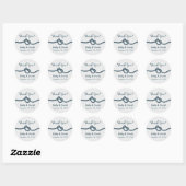 Navy Blue Rope Knot Wedding Favor Stickers (Vel)