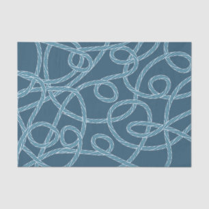 Navy Blue Rope Pattern Nautical Tissuepapier