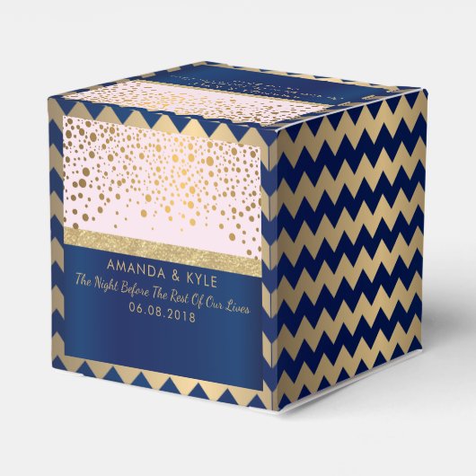 Navy Blue, Roze en Goud - Bedankt Bedankdoosjes (Achterkant)