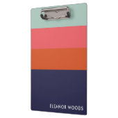 Navy Blue roze Geometric Striped Personated Name Klembord (Links)