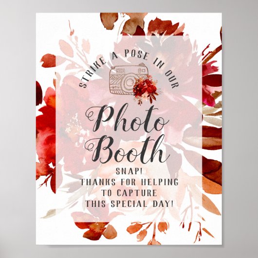 Navy Blue Roze Goud Agate Fotohokje Trouwsign Poster (Voorkant)