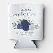 Navy Blue Rozen Elegant Maid of Honor Wedding Blikjeskoeler (Voorkant)