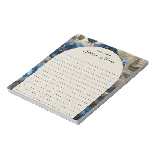 Navy Blue Rozen Gold Gilding Lined gepersonaliseer Notitieblok (Gedraaid)