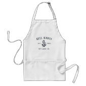 Navy Blue Rustic Anchor Custom Boat Name Standaard Schort (Voorkant)