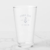 Navy Blue Rustic Anchor | Naam vaartuig Glas (Achterkant)