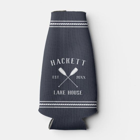 Navy Blue Rustic Oars Specialized Lake House Flesjeskoeler (Voorkant)