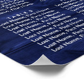 Navy Blue Rustic Sunflower Wedding Seating Chart 8 Poster (Hoek)