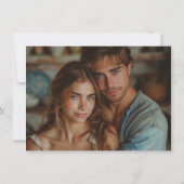 Navy Blue Rustic Wood String Lights Foto Save The Date (Achterkant)