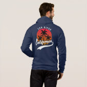 Navy Blue San Diego Fleece Zip Sweat - shirt à cap (Dos entier)