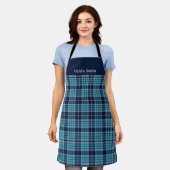 Navy Blue Scottish Tartan Pattern Schort (Gedragen)