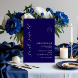 Navy Blue Script 30th Birthday Invitation<br><div class="desc">Célébrez dans un style raffiné avec cette invitation d'anniversaire d'arrière - plans bleu marine. Doté d'un script blanc sophistiqué et de polices serif classiques, associé à un détail floral délicat, ce design minimaliste est parfait pour un 30ème anniversaire ou toute célébration d'étape. Idéal pour des dîners haut de gamme, des...</div>