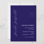 Navy Blue Script 30th Birthday Invitation (Devant)